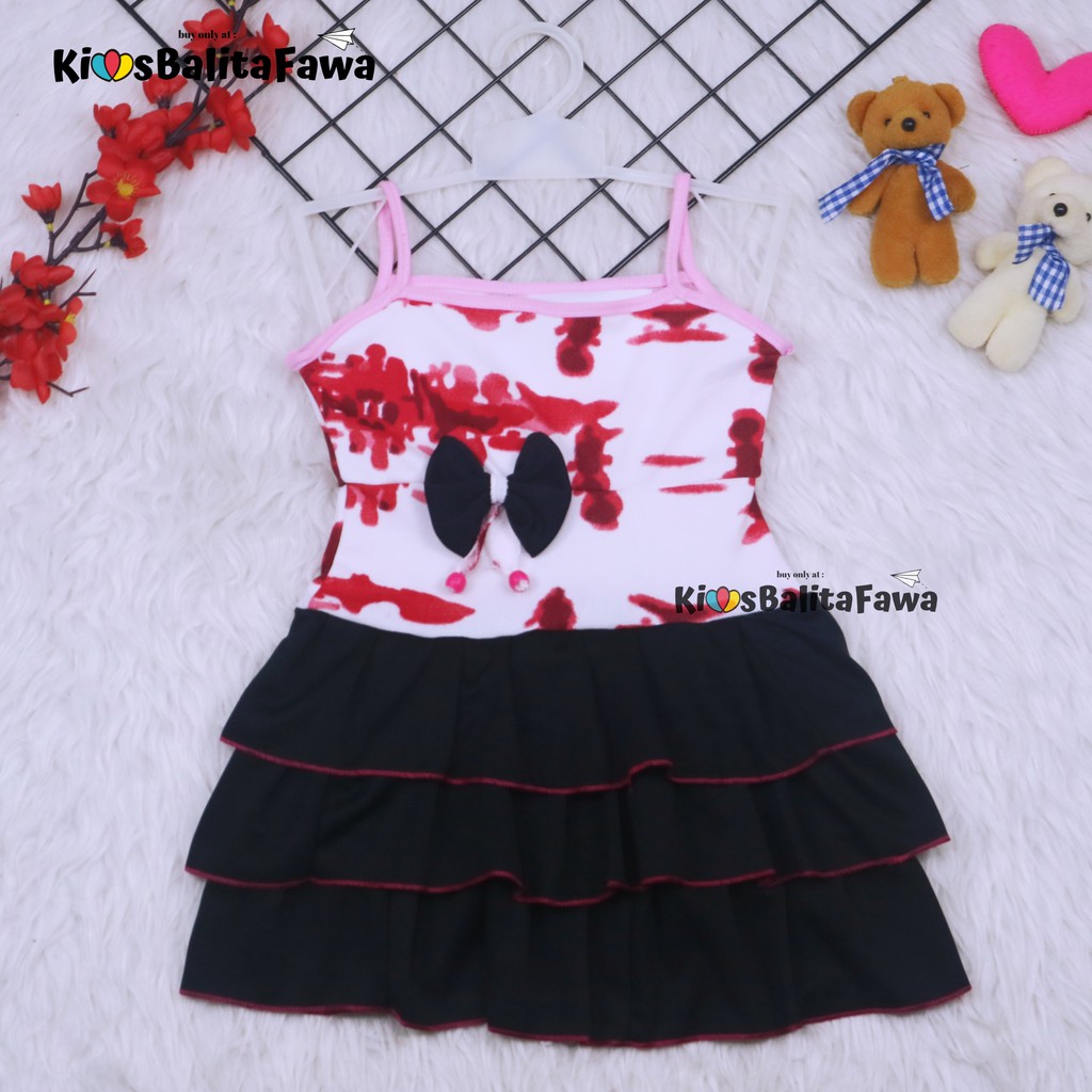 Dress Valerie uk 3-4 Tahun / Dres Anak Perempuan Murah Motif Lucu Bahan Adem Baju Cewek Flower Polos