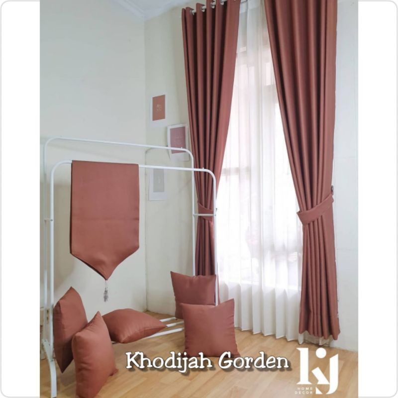 gordyn gorden blackout polos serat safron coklat mocca abu merah kuning