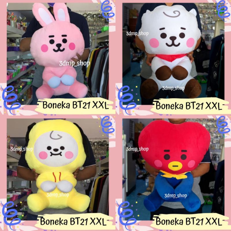 Bantal BT21 Duduk sitting jumbo cooky rj chimmy tata