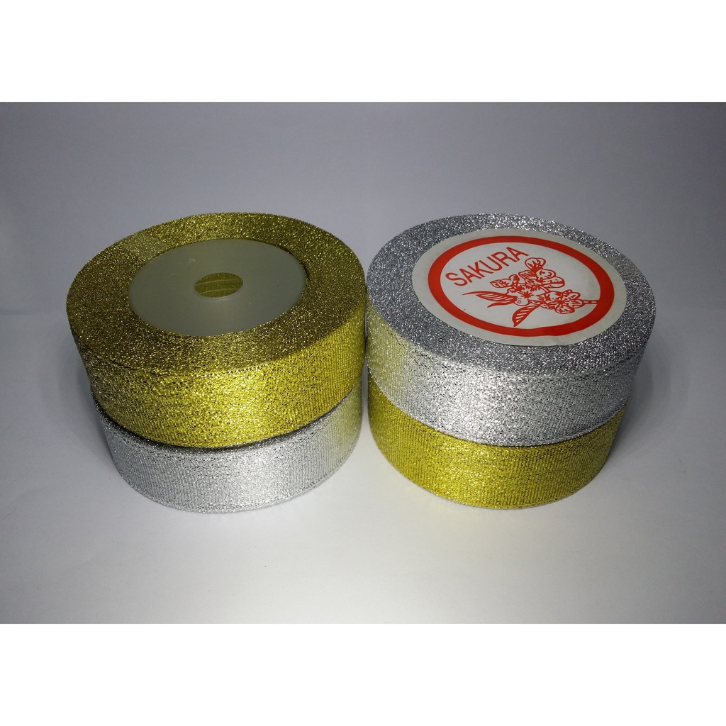 

FRESH Pita Emas Perak Glitter 1 x 20yd Metalik Gold Silver per roll ISTIMEWA