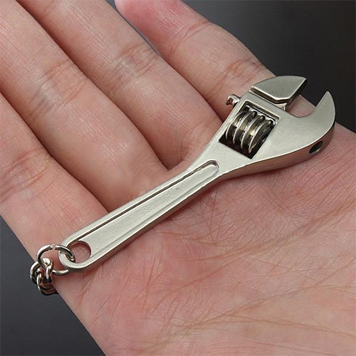 Creative Tool Wrench Spanner Key Chain Ring Keyring Adjustable Metal Keychain