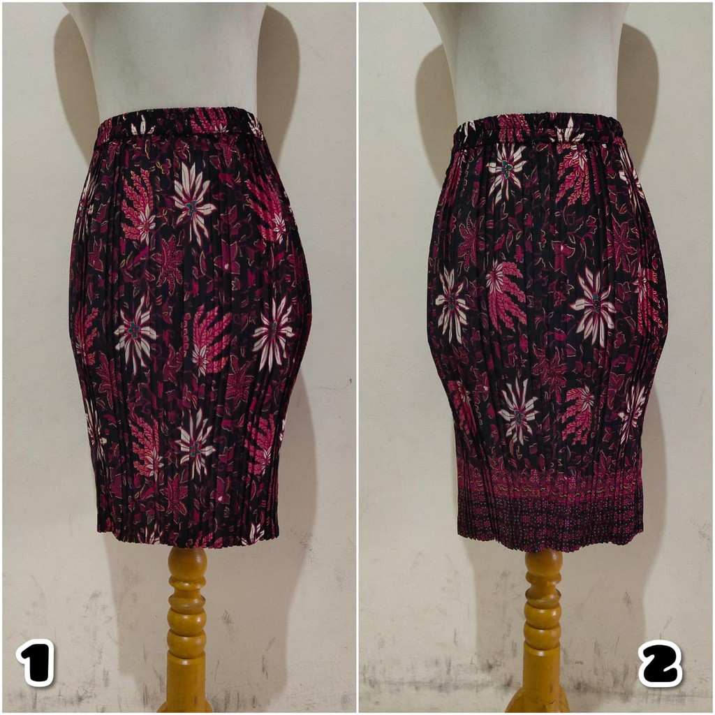 SB Collection Rok Pendek Salma Midi Batik Plisket Jumbo Wanita