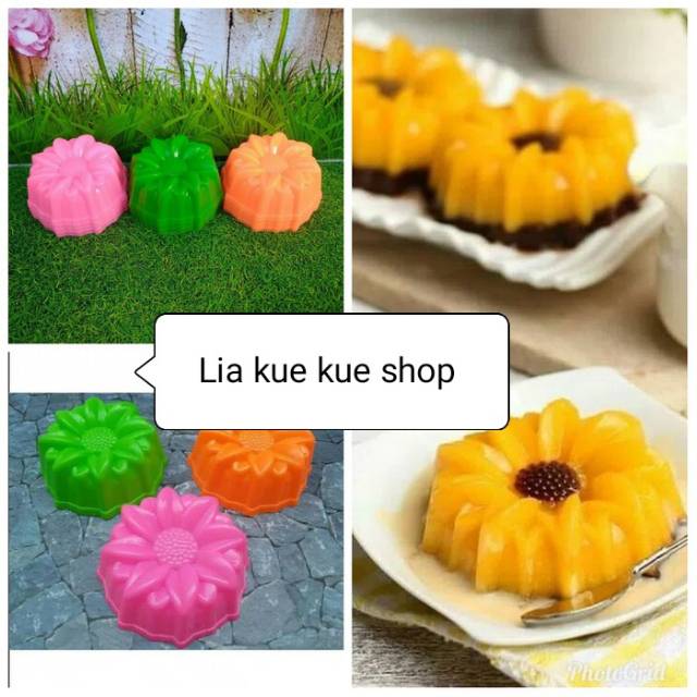 Cetakan bolu puding jelly agar bunga matahari kecil