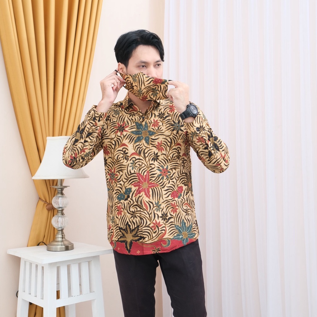 Baju Batik pria modern slimfit Baju Batik Pria Lengan Panjang slim fit baju batik pria premium baju seragam batik KJ011 kemeja batik pria lengan panjang full furing baju batik alisan pria Kemeja batik slim fit pria batik slimfit ATASAN batik pria premium