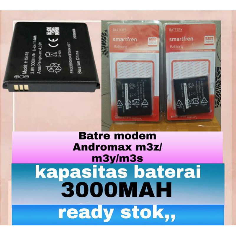 Batre Modem Smartfren Batre Modem Andromax M3Z M3Y  Batre WiFi Andromax M3Y Batre MiFi Smartfren