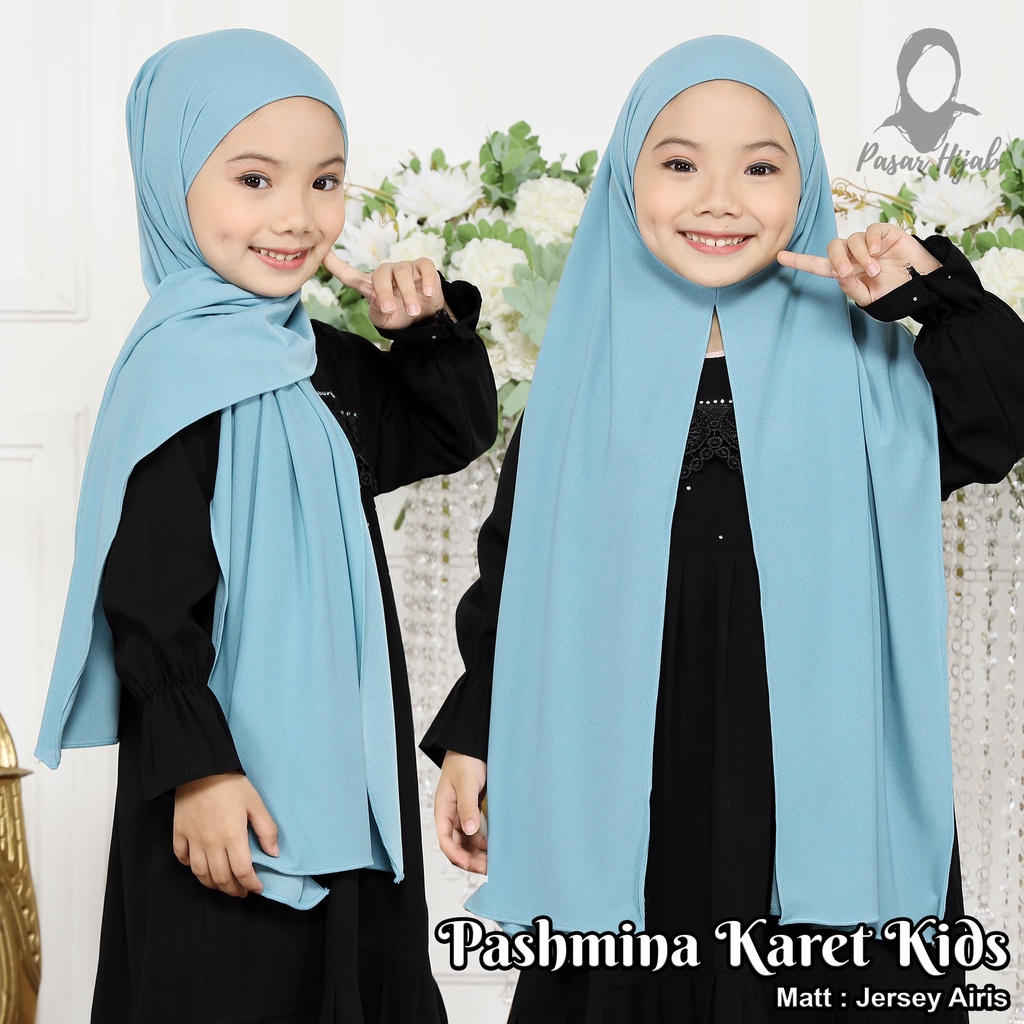 Kerudung Pashmina Instan Karet Kids Hijab Instan Anak Jersey Airis Terbaru Pasar Hija'b