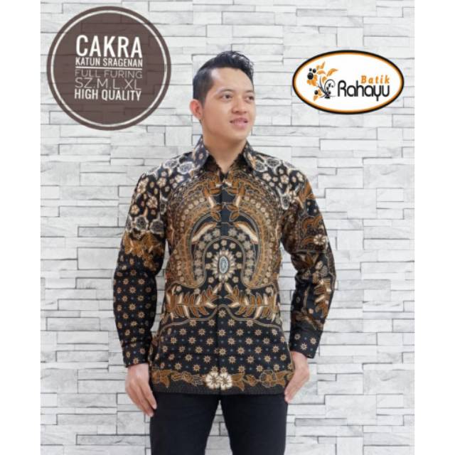 CAKRA Kemeja Batik Pria Katun Asli Halus Lengan Panjang Pria Full Furing Murah ORI