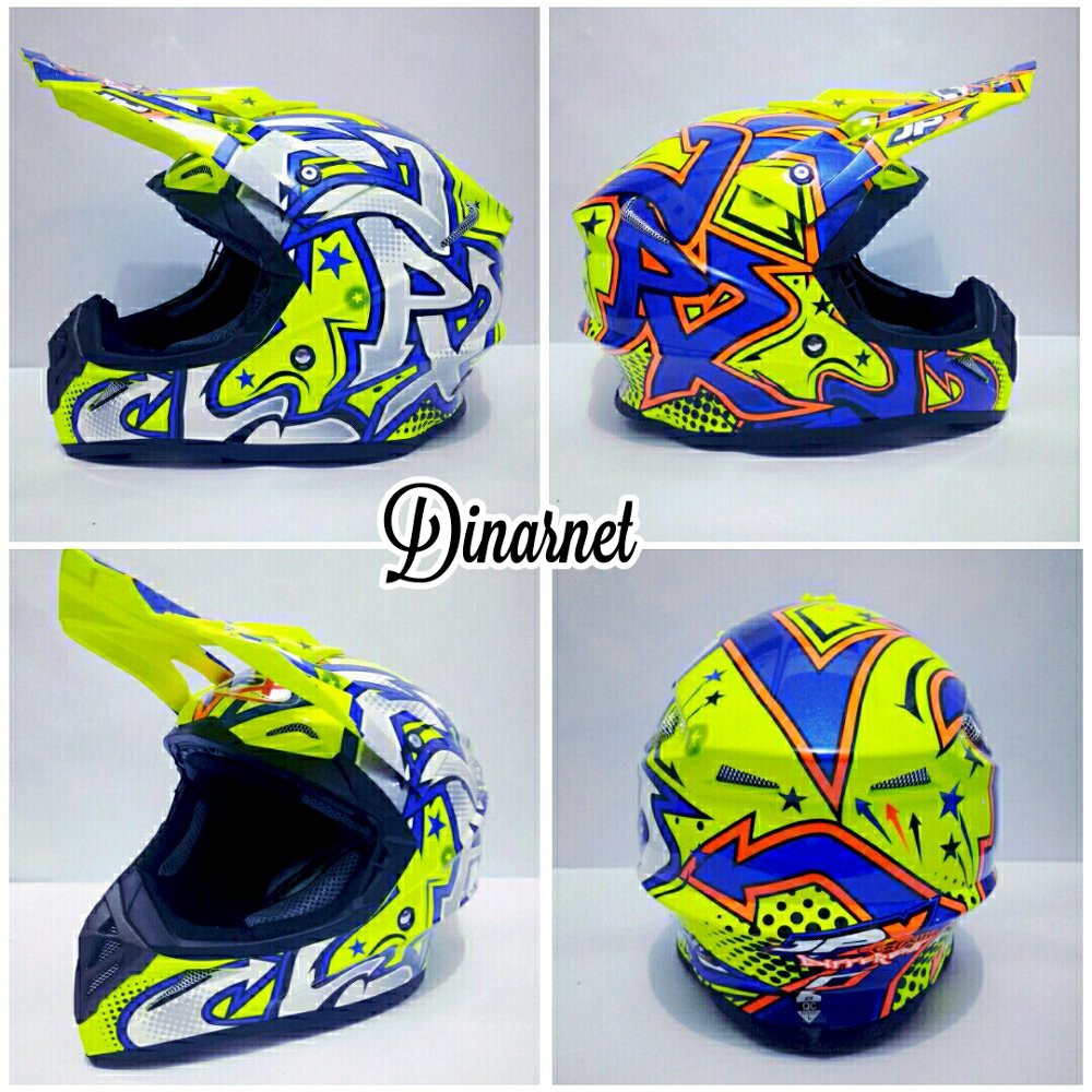 Jual Helm Cross Jpx Full Face Trail Trabas Klx Supermoto Gravity Yellow terlaris