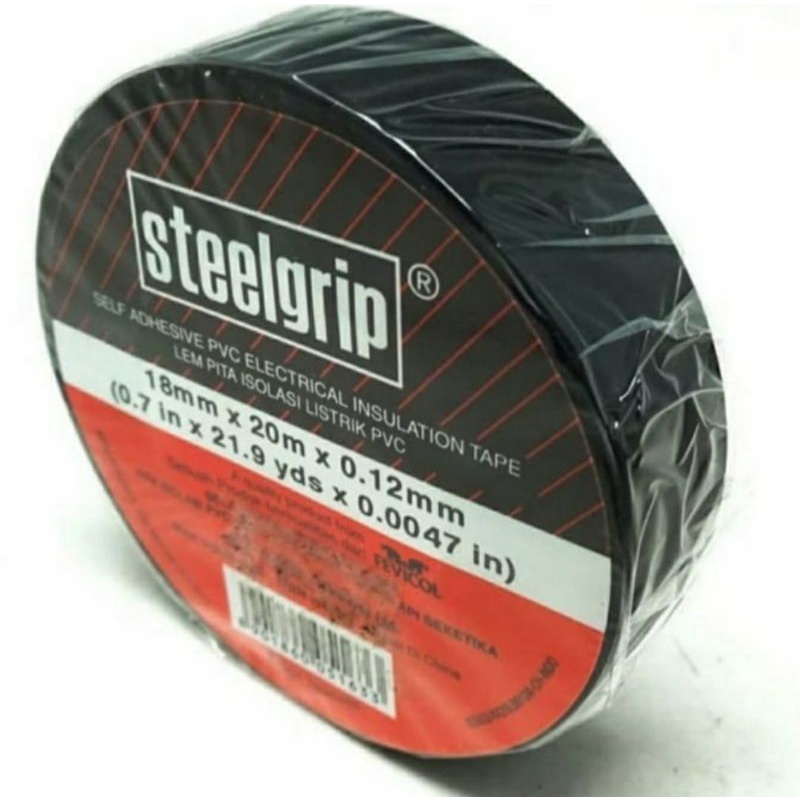 Isolasi listrik STEELGRIP / electrical tape  hitam