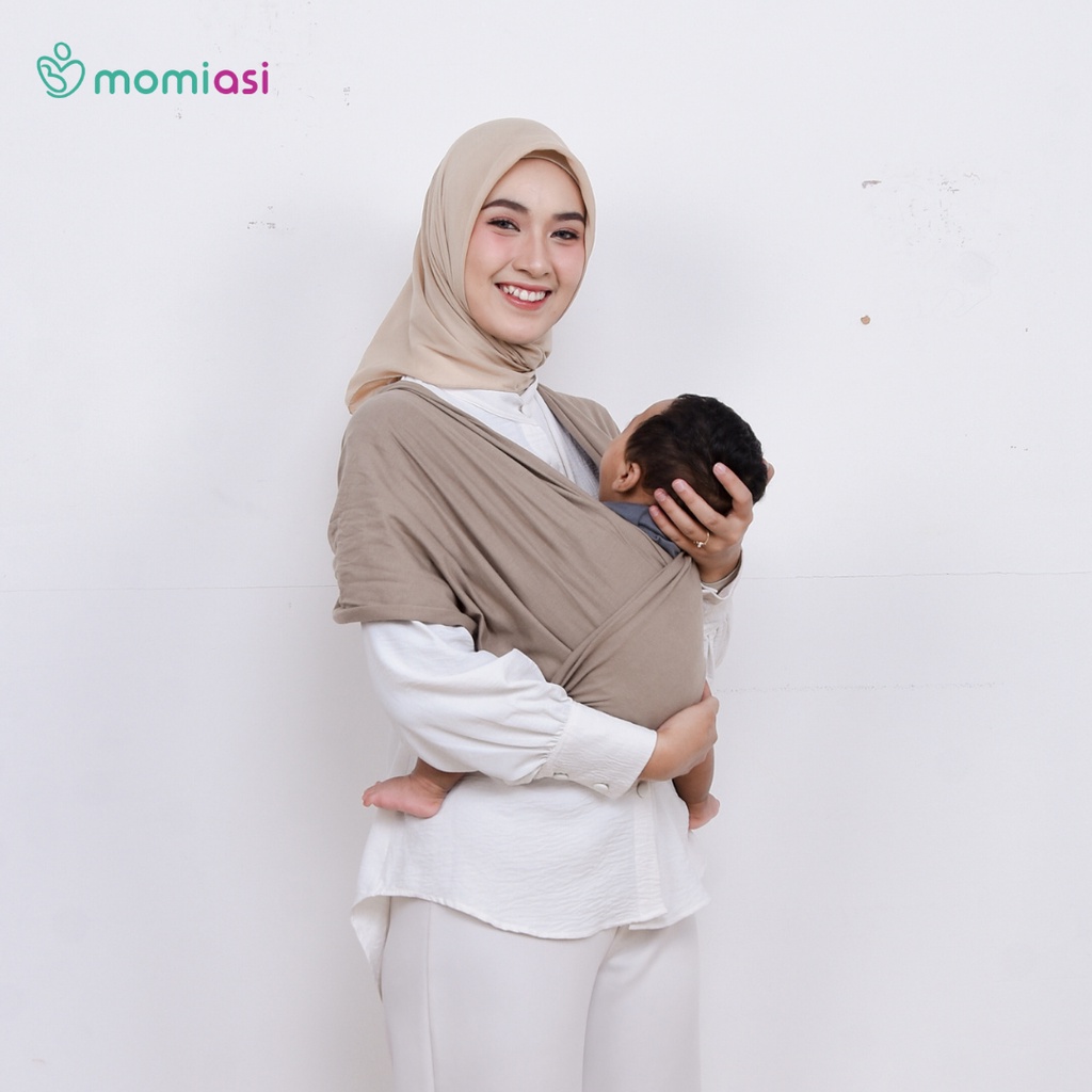 Momiasi - Gendongan Kaos Anak Bayi M Sahpe Geos Polos Samping Baby Wrap Premium