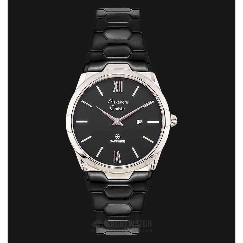 Alexandre Christie AC 8542 MD BCABA Men Black Dial Black Stainless Steel Strap