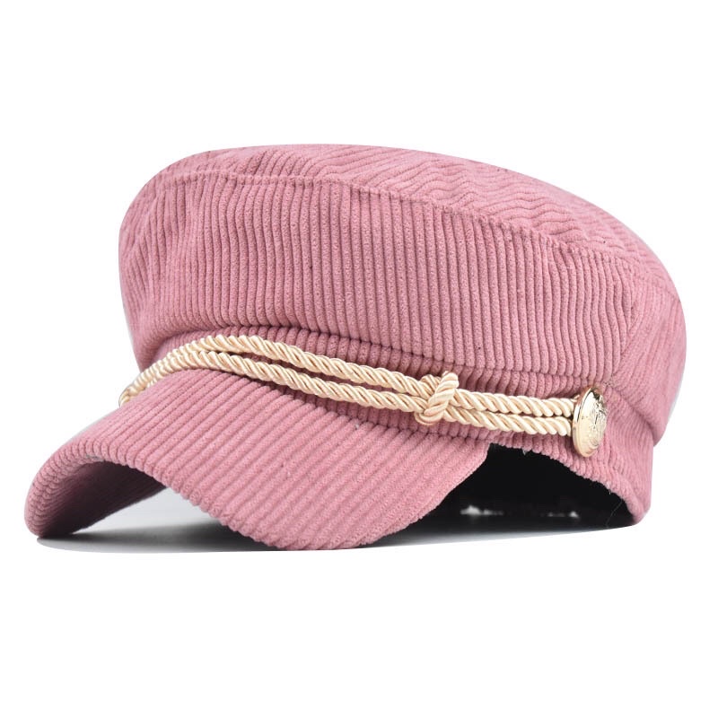 Topi Wanita Korea Fashion Oktagonal Wol Police-No 2 Pink