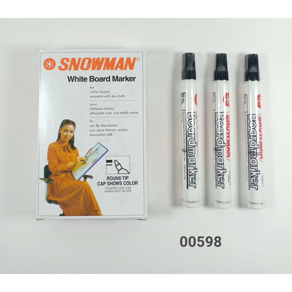 

Spidol Snowman White Board Warna Hitam - 00598