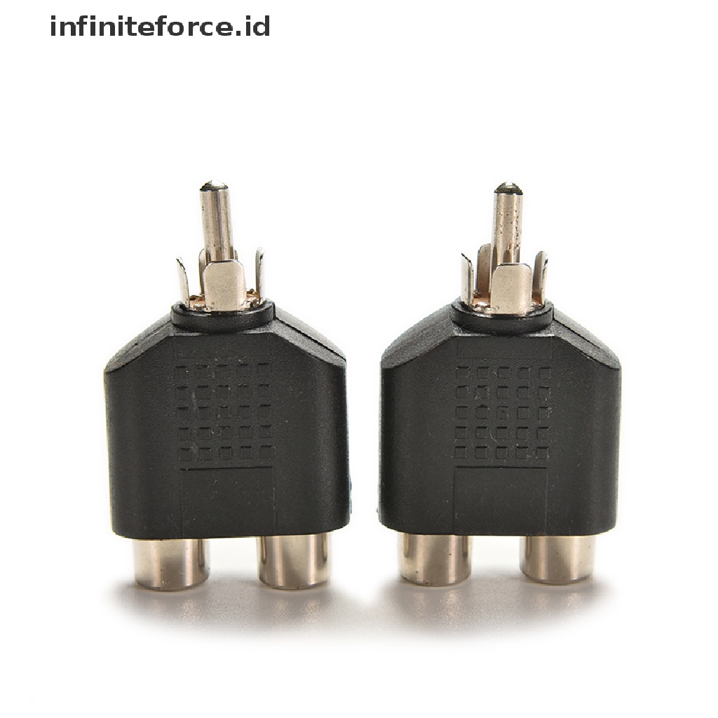 (Infiniteforce.Id) 2pcs Kabel Splitter Audio Video Av 1-male Ke 2 female