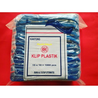 Klip Obat  15x10 Biru isi 1 000 lembar Klip Plastik  