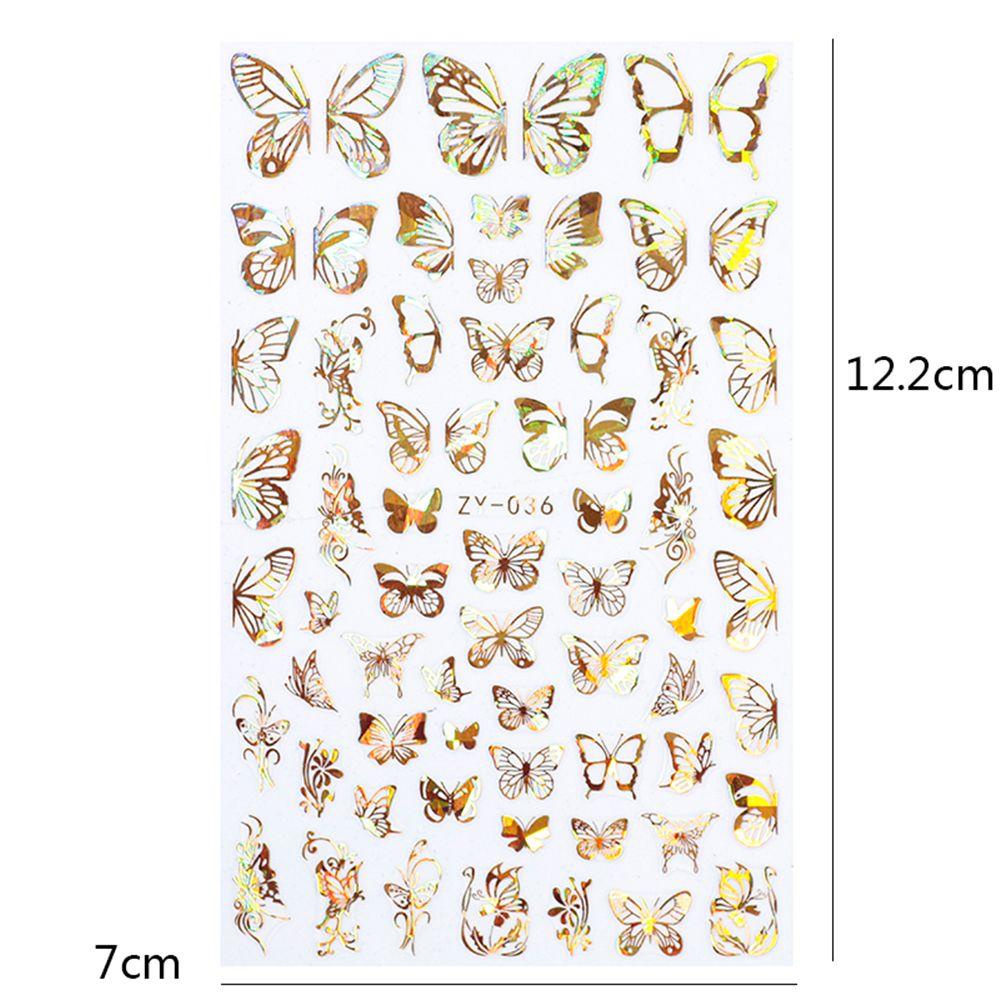 Solighter Stiker Kuku Warna-Warni Panas Emas Perak DIY Nail Art Hologram