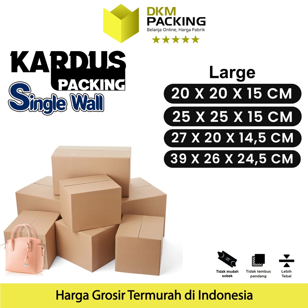 

KARDUS LARGE PACKING KARTON BOX KOTAK DUS RUSFET BESAR PACKAGING POLOS TEBAL