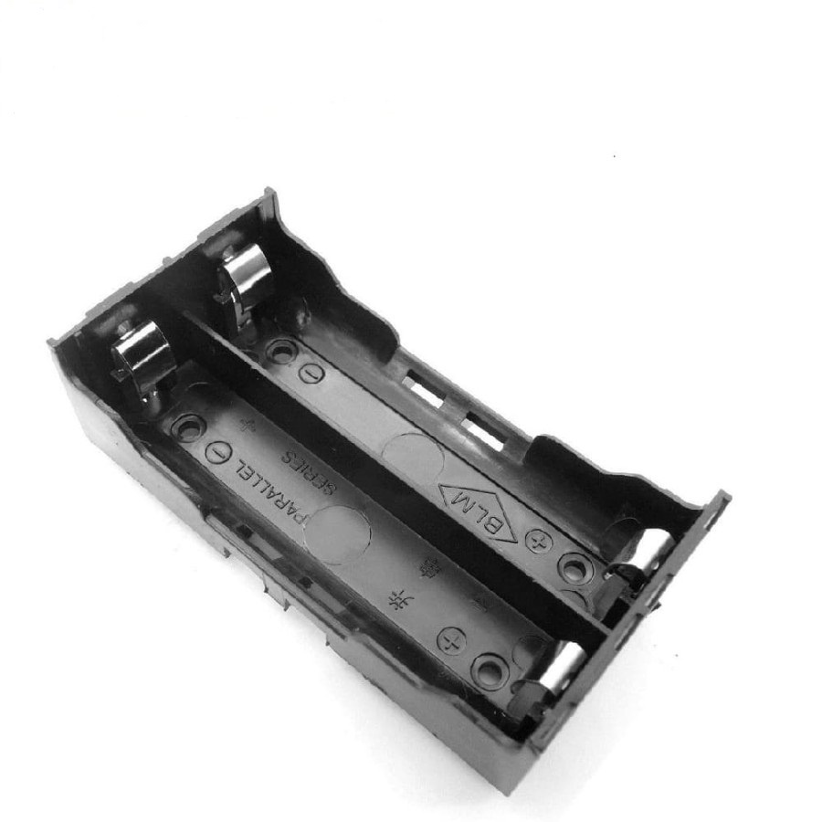 HOLDER TEMPAT BATTERY BATERAI BATRE 18650 PARAREL 2 SLOT DOUBLE TANPA KABEL