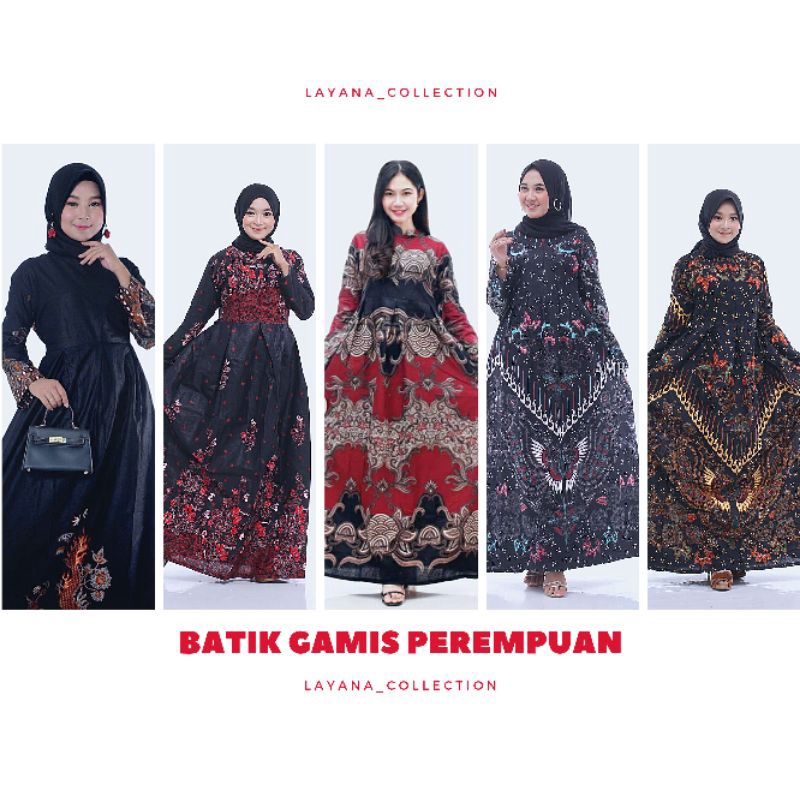 Gamis batik MANGGAR gamis batik model terbaru standar jumbo