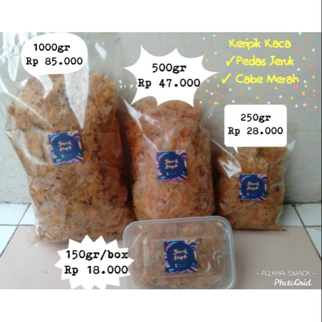 

Keripik kaca pedas 250gr /keripik pedas /kripca hot