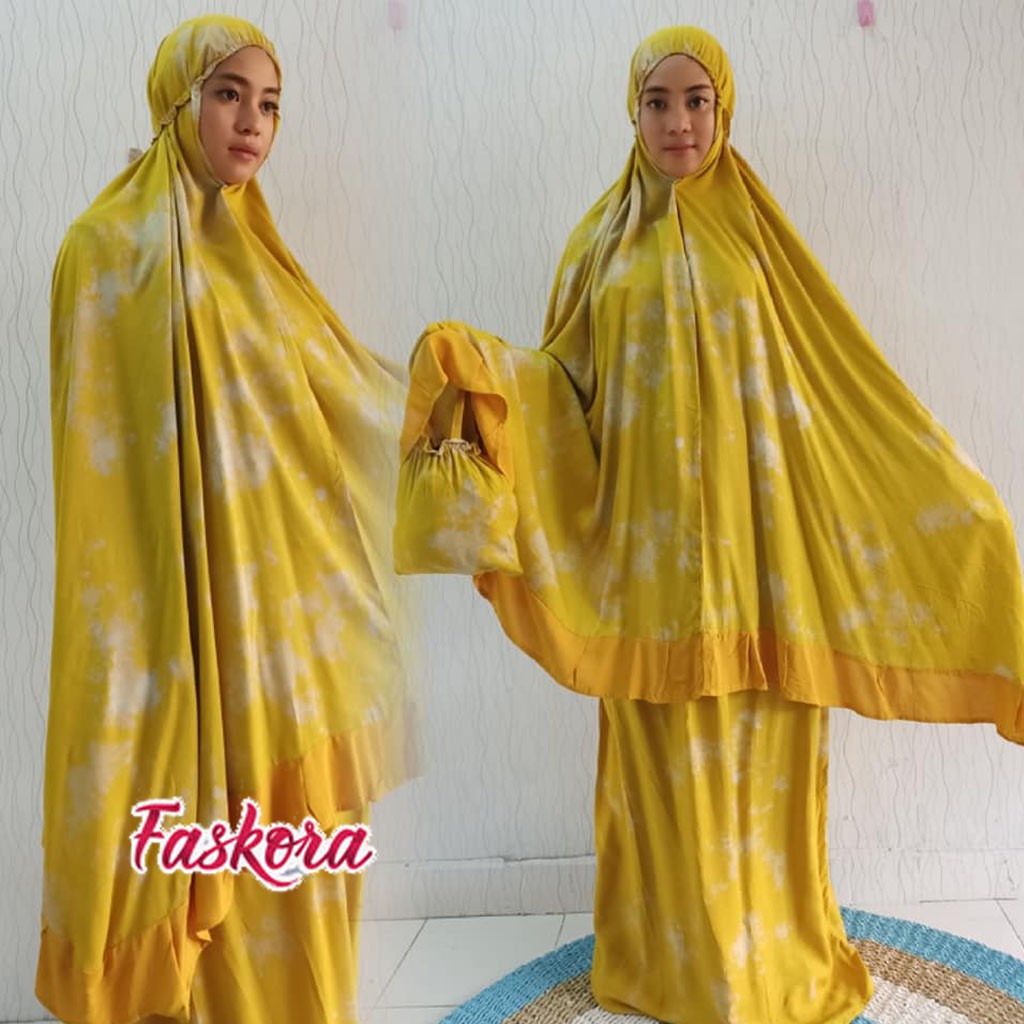 Mukena Jumbo Dewasa Bali Tie dye Smoke / Mukenah Rayon Polos Jumbo / Telekung Bali