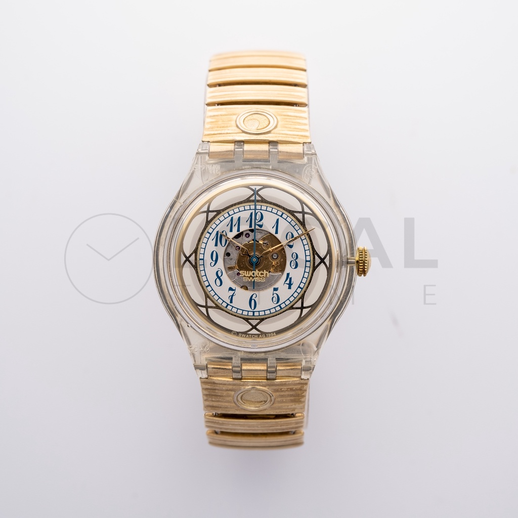 JAM TANGAN SWATCH 1995 UZOR VINTAGE SAK122 AUTOMATIC FLEX BAND