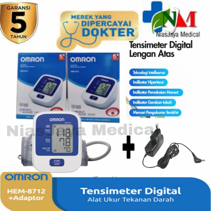 tensimeter digital omron 8712/Tensimeter Omron Hem 8712+Adaptor - ALAT OMRON