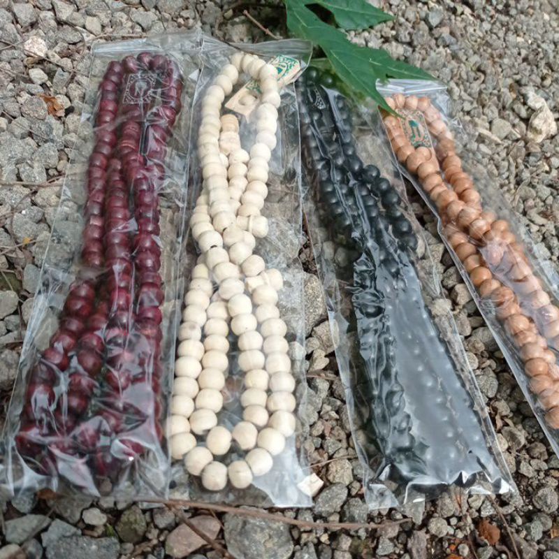 tasbih souvenir kayu kemas plastik isi 99butir 1paket isi 10 tasbih, sovenir haji umroh dan hajatan