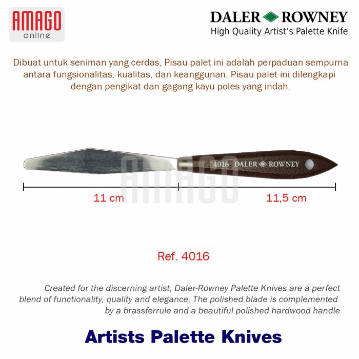 PISAU PALET DALER-ROWNEY - ARTISTS PALETTE KNIFE - No 16 - 803004016