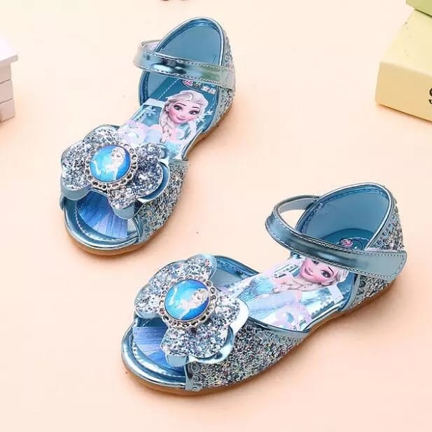 Sepatu Sendal Elsa Glitter Sepatu Pesta Anak Terbaru