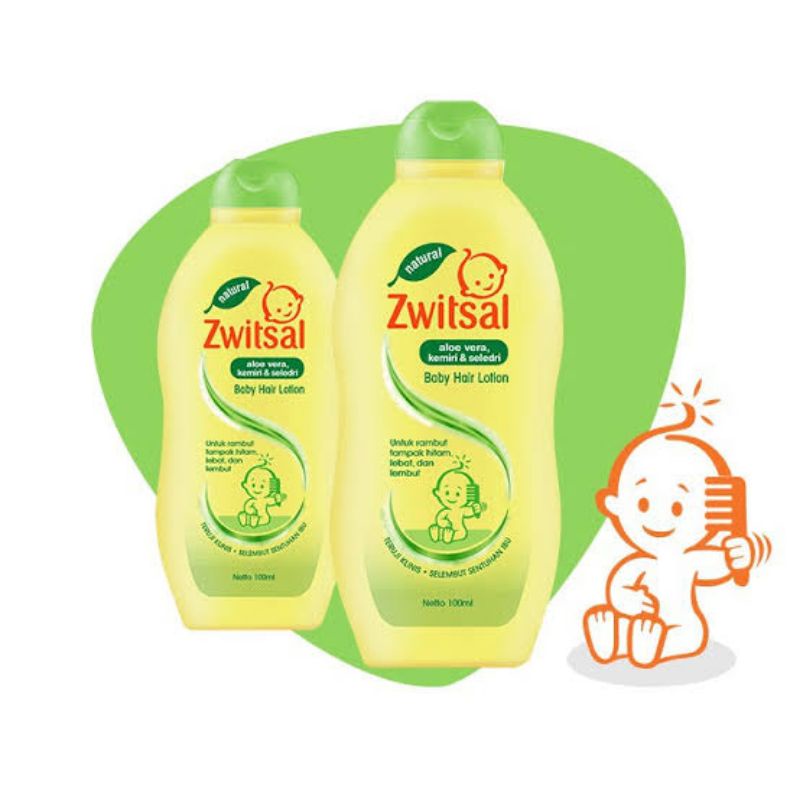 Zwitsal Baby Hair Lotion Aloe Vera, Kemiri, &amp; Seledri 200 ml / Lotion Rambut Bayi / Lotion Rambut Zwitsal