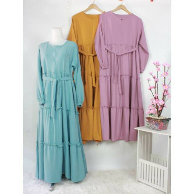 gamis ITYCREPE ADEVA serut 3 BABYDOL wollycrepe daily dress muslim