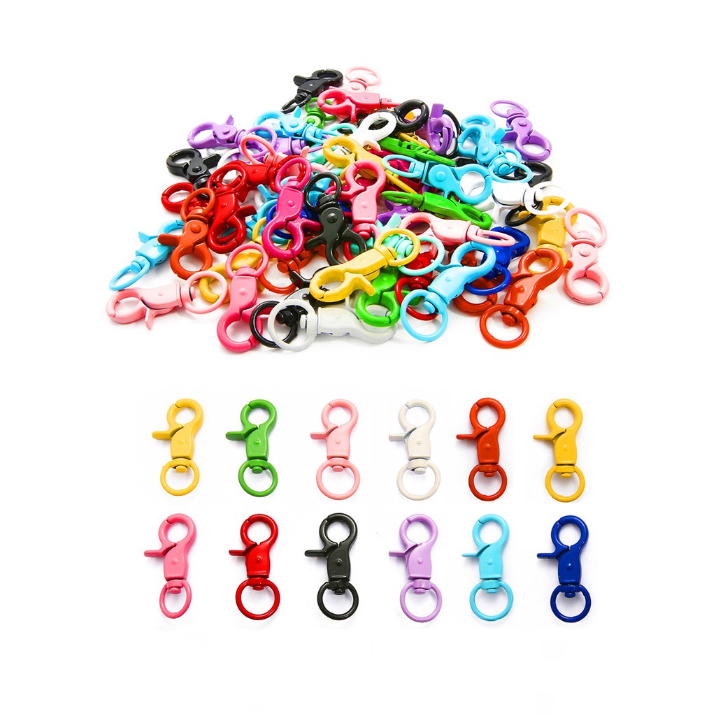 4PCS Colorful Key Chain Ring Metal Lobster Clasp Clips Bag Car Keychain DIYJewelry Accessories Key Hooks Hook Up Base Findings