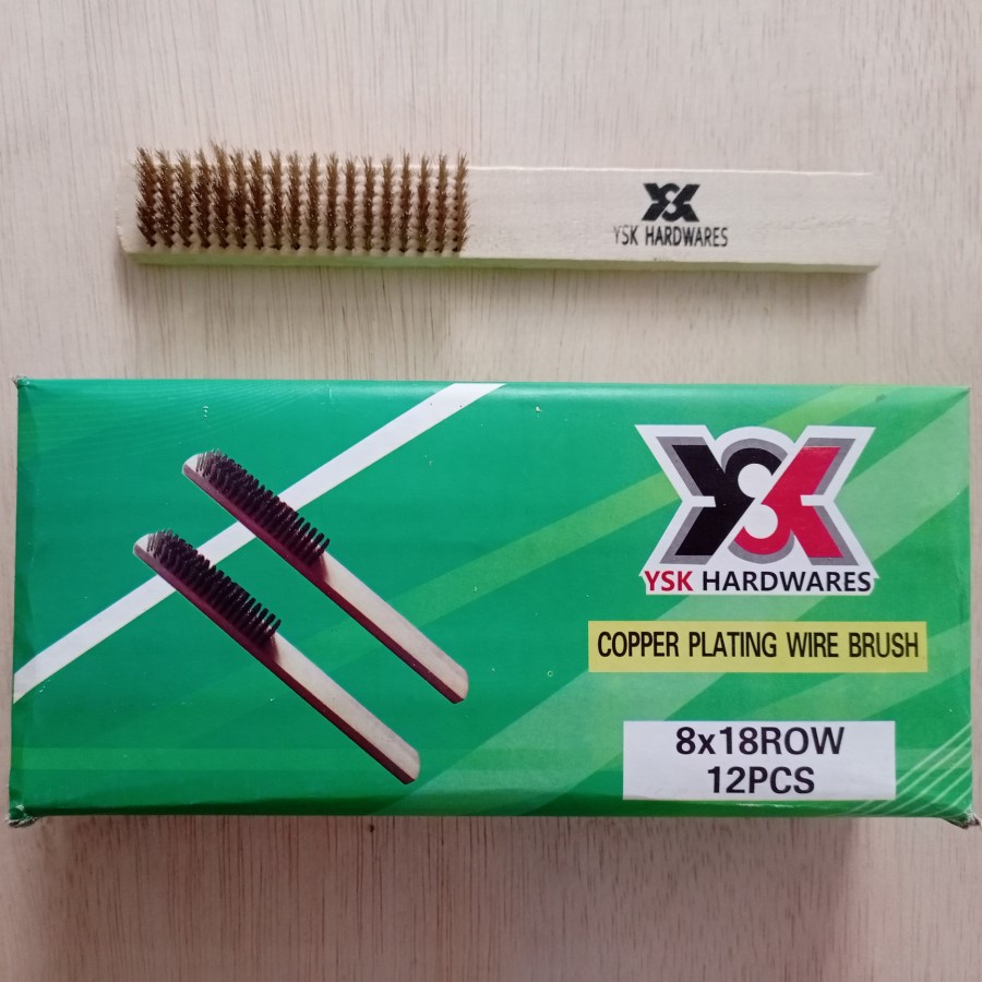 Sikat Kawat Baja Kuningan 8 Baris / Copper Wrie Brush Premium Termurah