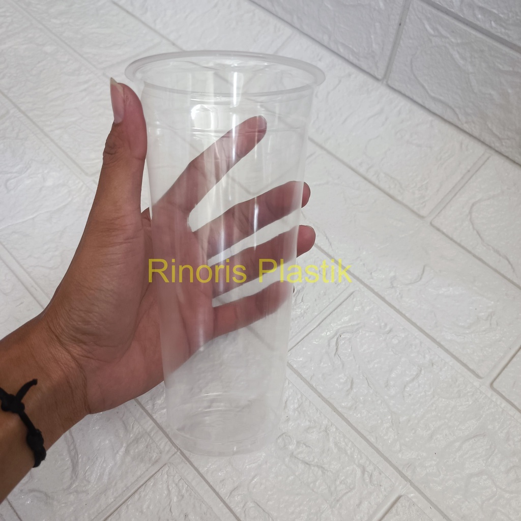 Gelas plastik slim 22oz Gelas minuman boba pop ice bening tebal food grade tahan panas