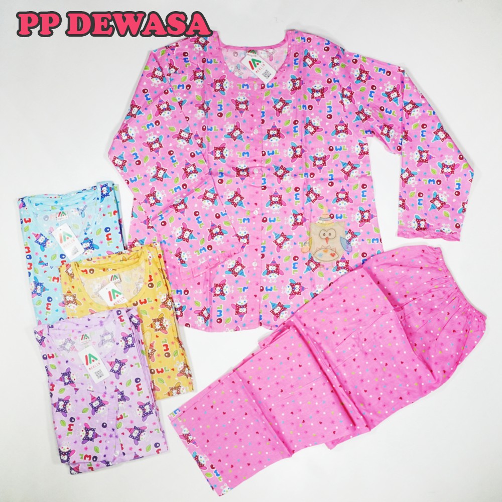 Satuan Merlin Baju Tidur Katun Pp Dewasa Lengan Panjang Celana Panjang Shopee Indonesia