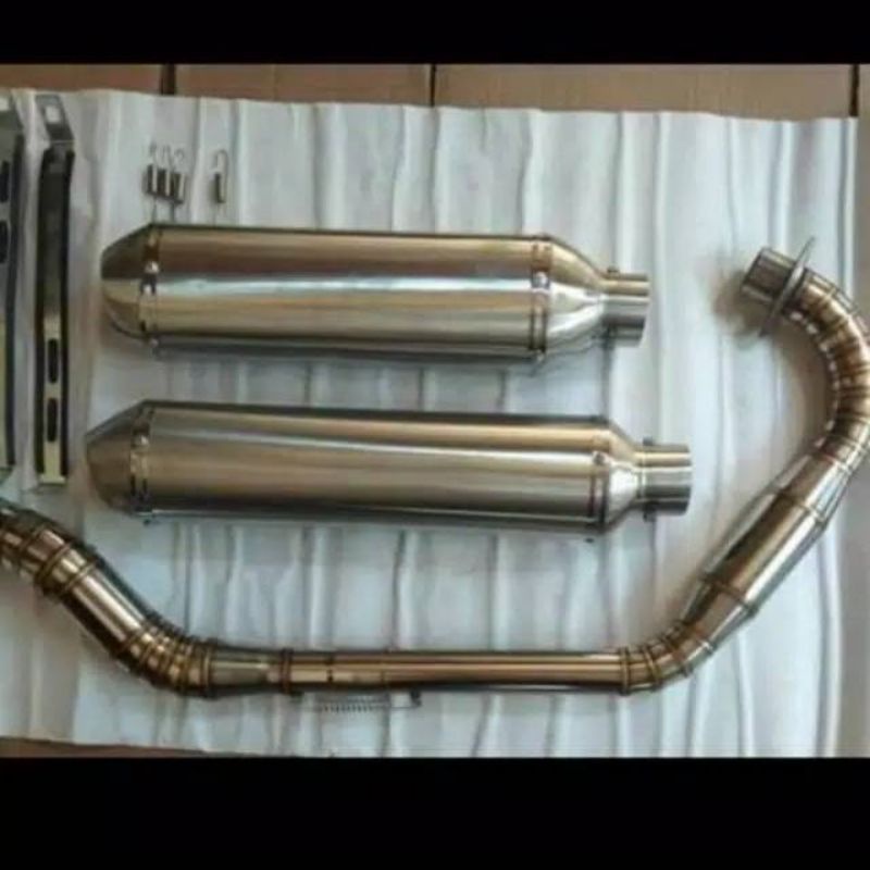knalpot custom kapsul leher boom motor scorpio/tiger/cb/megapro
