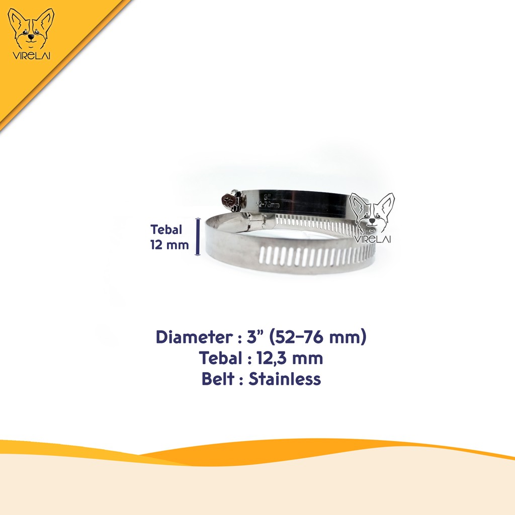 Stainless Klem Selang / Hose Clamp 3&quot; [TW]