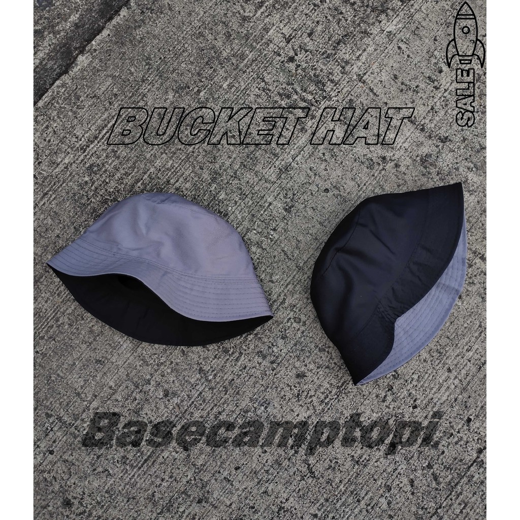 Topi Bucket Hat Polos Dua Sisi Bolak Balik Premium Pria Wanita