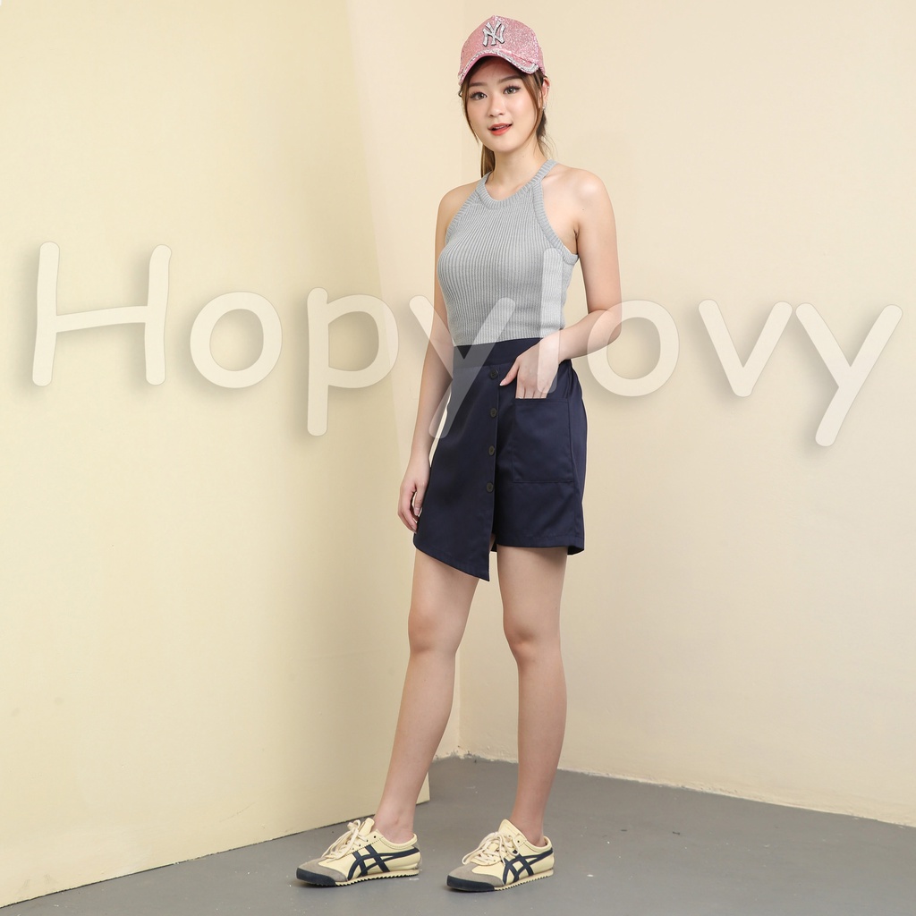 HOPYLOVY Skort Rok Celana / Mini Skirt Rok Pendek Wanita HP Bahan Katun Milana