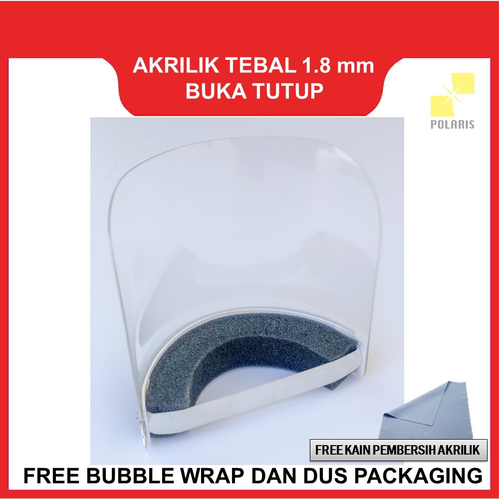 FACE SHIELD AKRILIK BUKA TUTUP FACESHIELD TOPENG WAJAH PENUTUP MUKA MATA PELINDUNG MEDIS DEWASA