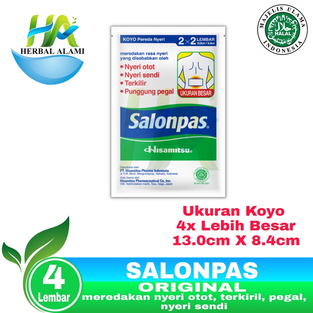 Salonpas Koyo Large Sachet ISI 4 Lembar - Koyo Lebih Besar Pereda Nyeri