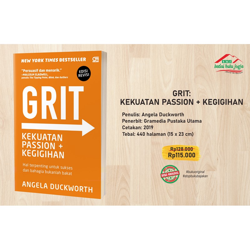 Buku GRIT: KEKUATAN PASSION + KEGIGIHAN - Angela Duckworth
