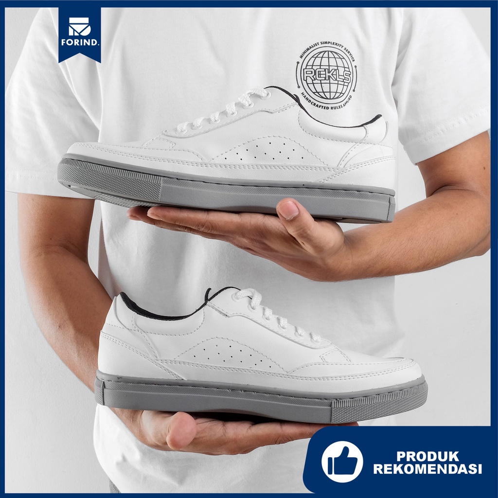 Jose White Grey | Sepatu Sneakers Pria Casual Polos Original Putih Cowok Ori Footwear | FORIND x ARF