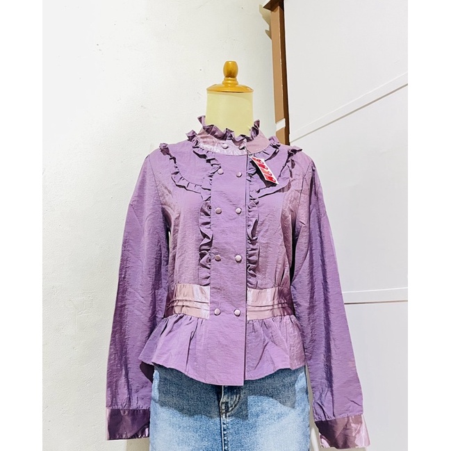 kemeja kerja ungu lilac
