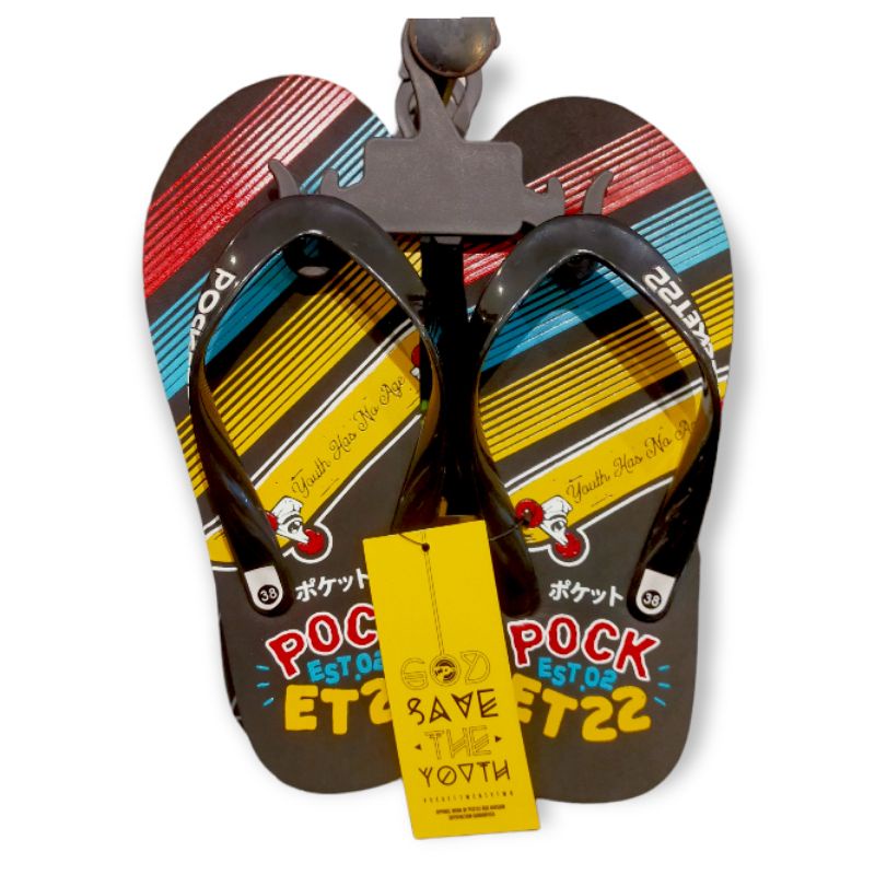 Sandal Jepit Pria Pocket22 Original - Nanyang Hitam