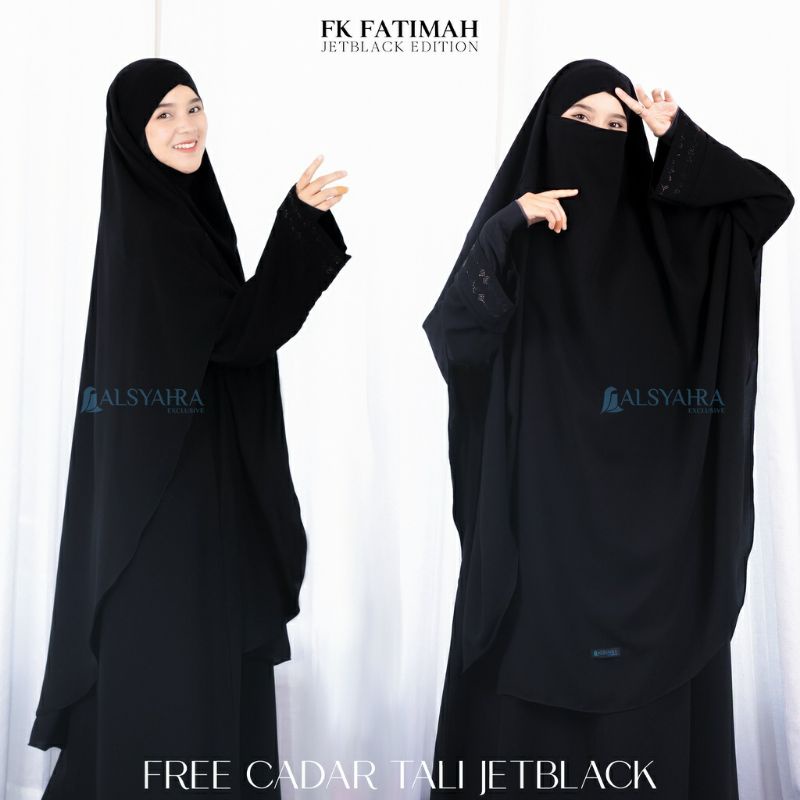 French Khimar Handless Fatimah Jetblack Alsyahra Exclusive