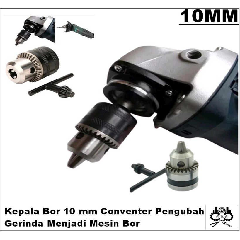 Kepala Bor 10 mm Conventer Pengubah Gerinda Menjadi Mesin Bor