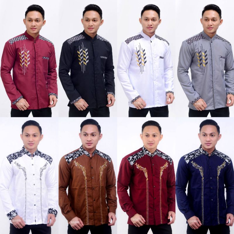 Kemeja Batik Pria Lengan Panjang Kombinasi Termurah Di Shopee M L XL