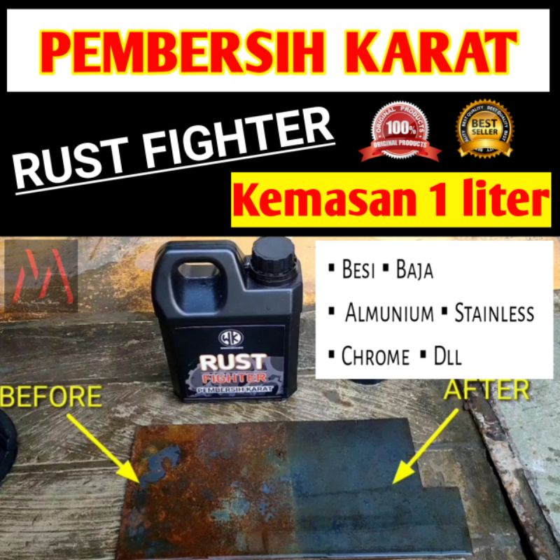 Pembersih Karat 1 liter Ampuh untuk Besi Baja Almunium Stainless Chrome